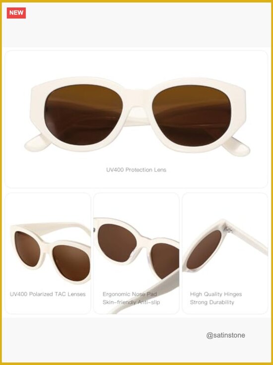 Polarized Cat Eye Sunglasses - UV400 Protection - Acetate Frame main image 5